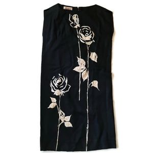 Vintage 60s Scuderi of Italy black shift knee length "Sophia Loren" dress